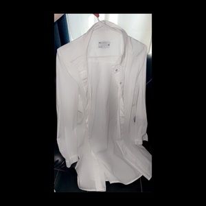 White button up shirt dress.